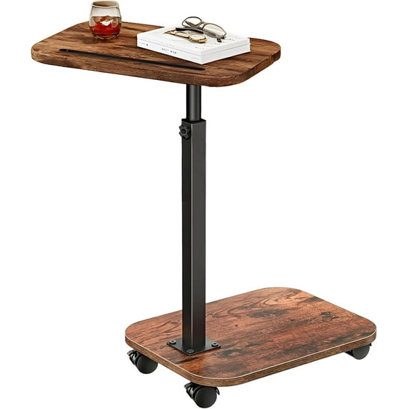 C Table End Table Adjustable Height, Cuopluber 360°Swivel TV Tray Table for Small Spaces, Couch Tables That slide under, C Shaped Side Tables living room and bedroom for Sofa, Bed,Chair, Snack