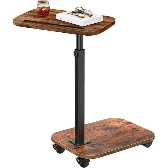 C Table End Table Adjustable Height, Cuopluber 360°Swivel TV Tray Table for Small Spaces, Couch Tables That slide under, C Shaped Side Tables living room and bedroom for Sofa, Bed,Chair, Snack