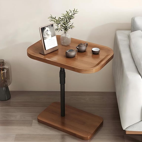 C Table End Table Height Adjustable 23.6-35.4 Inch, Couch Side Table Slides Under Sofa, for Snack Laptop Book