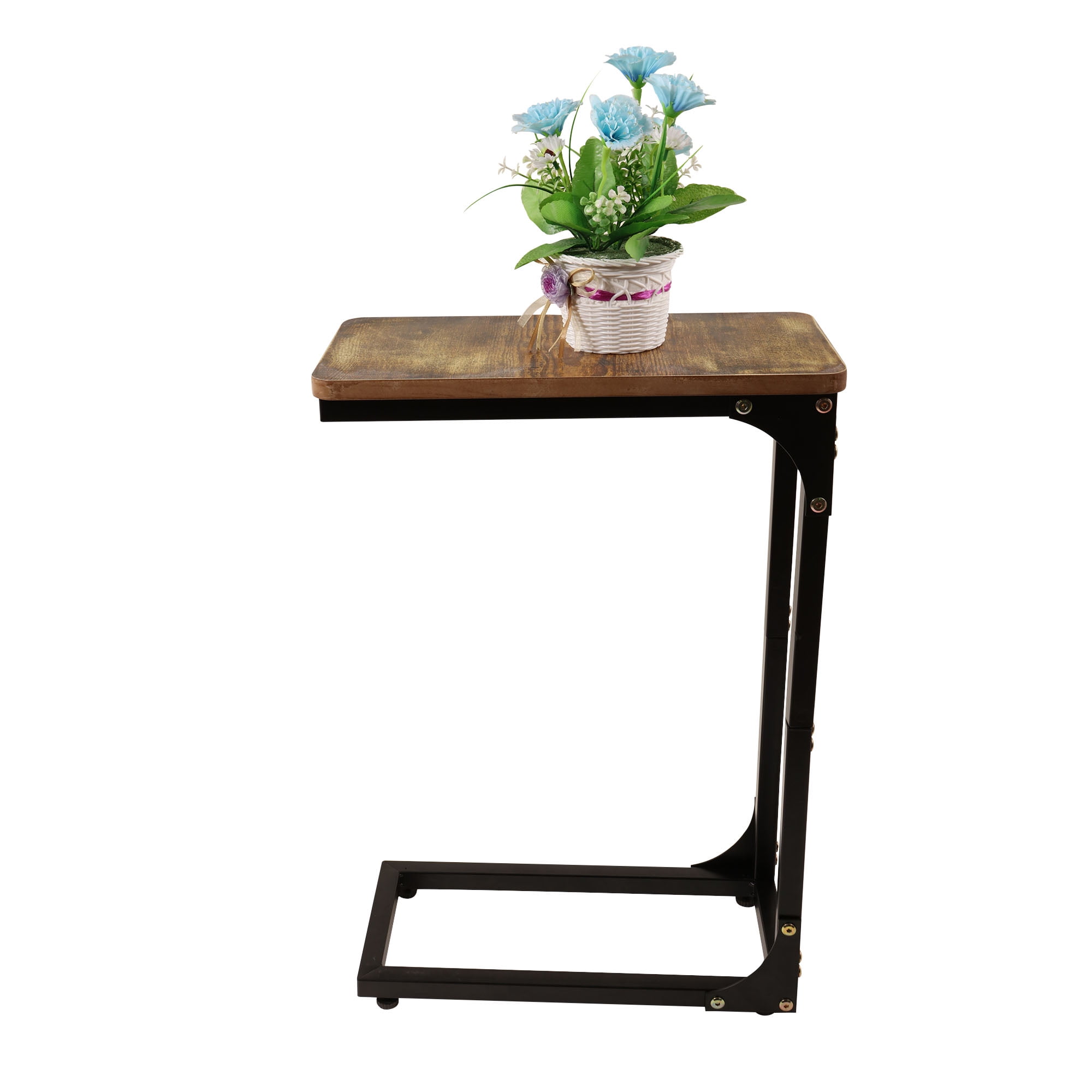 C Table for Sofa, Couch Table End Table Slide Under, C Shaped Side