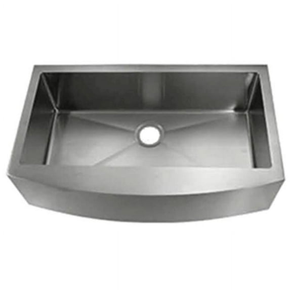 C-Tech-I LI-1100 36 in. Curved Handmade Single Bowl Sink with Rounded Corner Front Apron