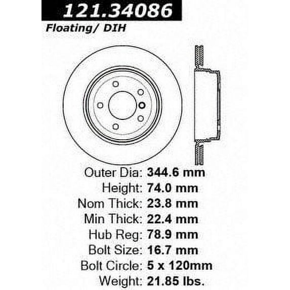 C-Tek Disc Brake Rotor 121.34086 Fits select: 2006-2008 BMW 750, 2005-2008 BMW 760