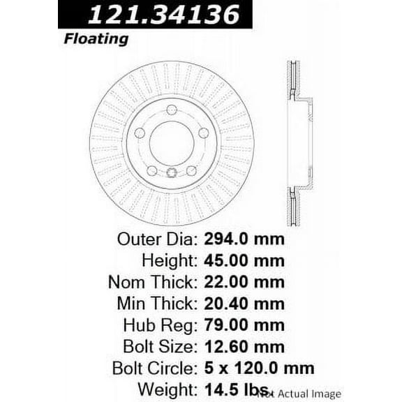 C-Tek Disc Brake Rotor 121.34136 Fits select: 2011-2016 MINI COOPER COUNTRYMAN