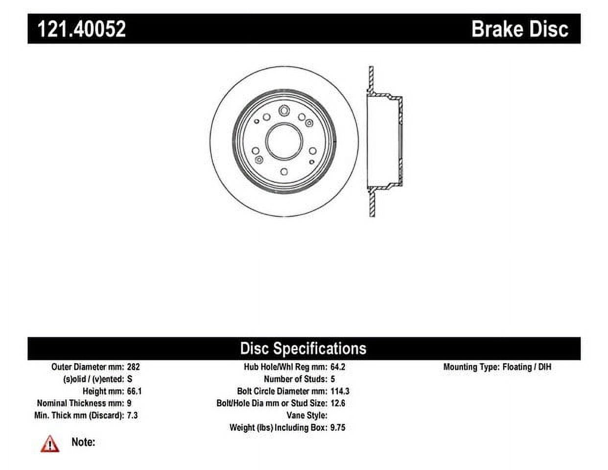 C-Tek Disc Brake Rotor 121.40052 Fits select: 2001-2003 ACURA 3.2CL