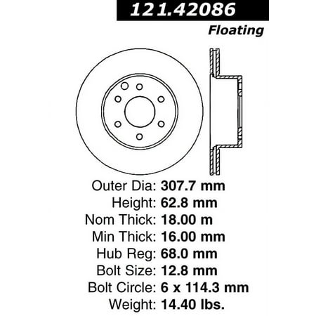 C-Tek Disc Brake Rotor 121.42086 Fits select: 2004-2012 NISSAN PATHFINDER
