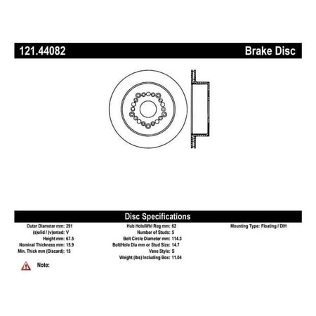 C-Tek Disc Brake Rotor 121.44082 Fits select: 1992-1998 LEXUS SC