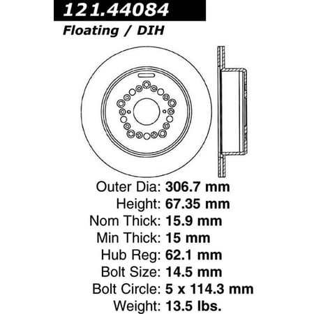 C-Tek Disc Brake Rotor 121.44084 Fits select: 1993-2000 LEXUS LS, 1992-2000 LEXUS SC