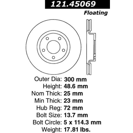 C-Tek Disc Brake Rotor 121.45069 Fits select: 2010-2013 MAZDA 3, 2007-2009 MAZDA 3 S