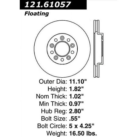 C-Tek Disc Brake Rotor 121.61057 Fits select: 1999-2003 FORD WINDSTAR