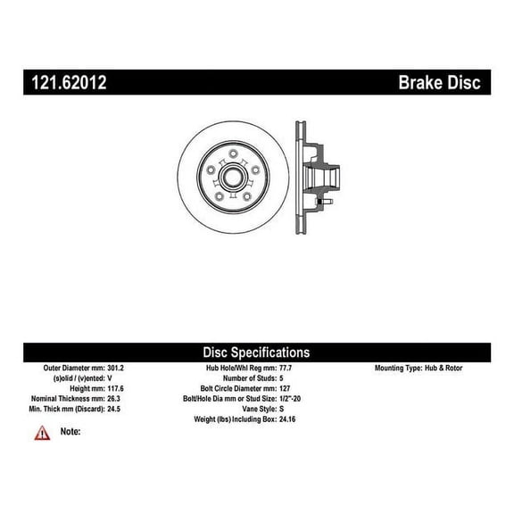 C-Tek Disc Brake Rotor 121.62012 Fits select: 1981-1986 CHEVROLET C10, 1987 CHEVROLET R10