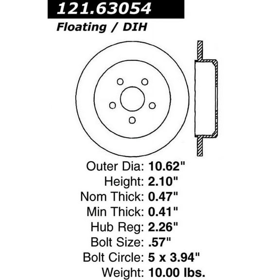 C-Tek Disc Brake Rotor 121.63054 Fits select: 2003,2006-2010 CHRYSLER PT CRUISER