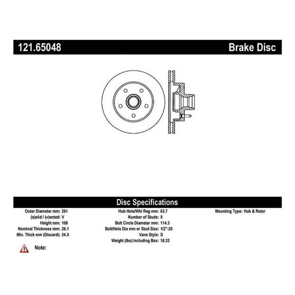 C-Tek Disc Brake Rotor 121.65048 Fits select: 1995-1997 FORD RANGER, 1995-1997 MAZDA B2300