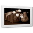 thumbnail image 1 of C. Thomas McNemar 4x24 White Modern Wood Framed Wall Art Titled - Tulips With Pear I, 1 of 5