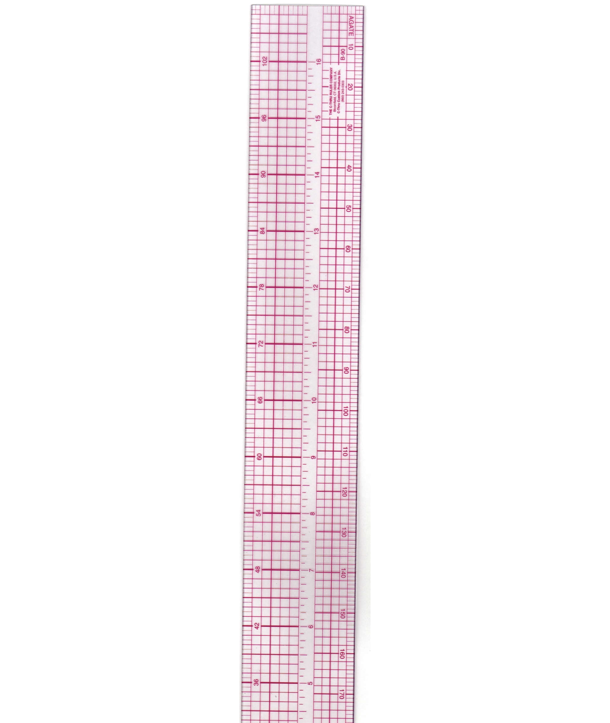 C-Thru Bevelled Pica Ruler, 2" x 18"