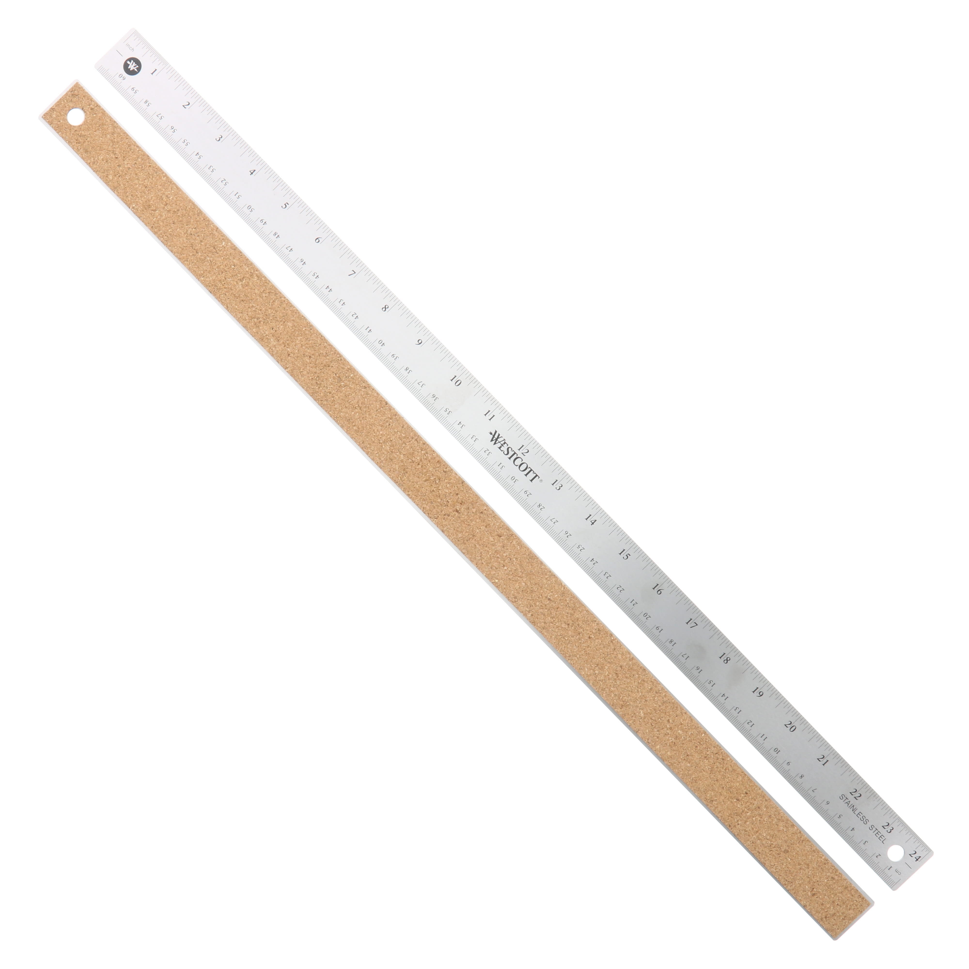 AA Flexible Stainless Steel Ruler - 24 - Cork-Backed - Sam Flax Atlanta