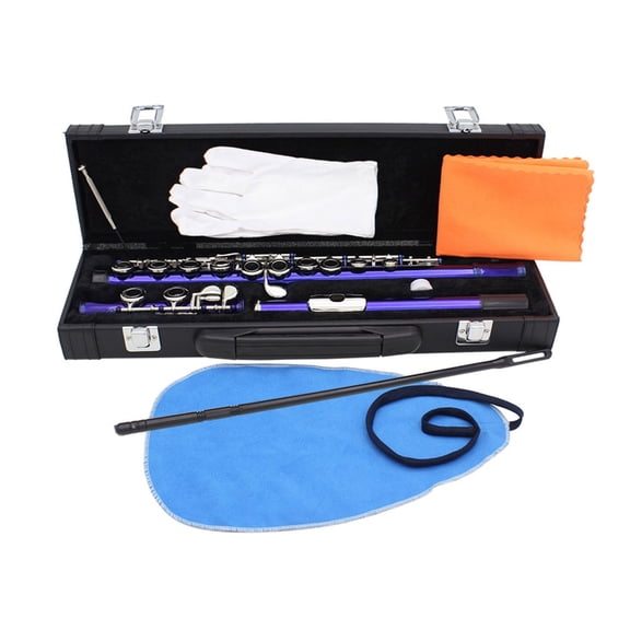 C Tone Closed Hole Flute Woodwind Instrument Flute With Cleaning Stick, Cloth For Live Performances And Practice