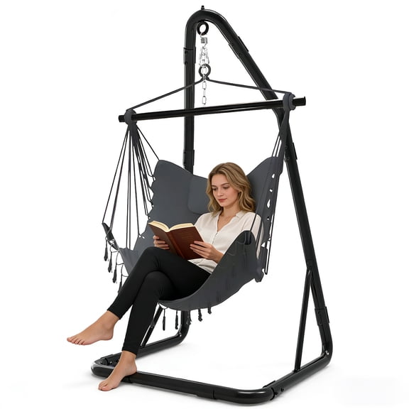 C-Type Hammock Chair Stand, Heavy Duty Swing Stand, Steel Swing Frame, Hammock Stand for Indoor and Outdoor