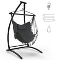 C Type Hammock Chair with Stand, Swing Chair with Neck Pillow, Hammock