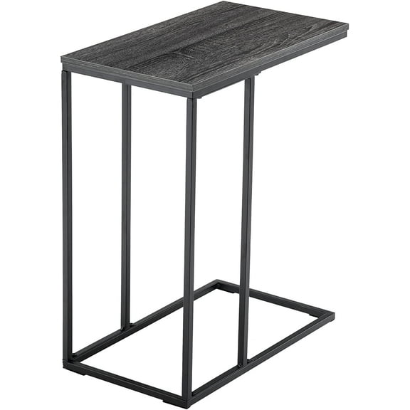 C Type Single Layer MDF Iron Rectangle Grey Triamine Side Table Black Spray End Tables