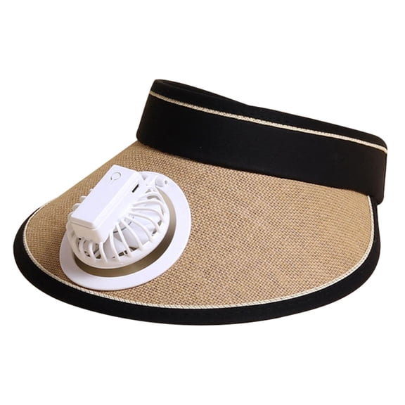 C Usb Charging Sun Visor Hat With Built-In Fan For Outdoor Activities, Wide Brim Sun Protection For Face And Neck, Adjustable Airflow For Summer, Rechargeable Via Power Bank, Foldable Desi