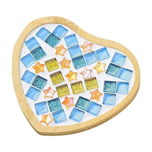 C Valentines Day Creative Crafts Mosaic Tile Set For Diy Wooden Coaster With Mixed Colors