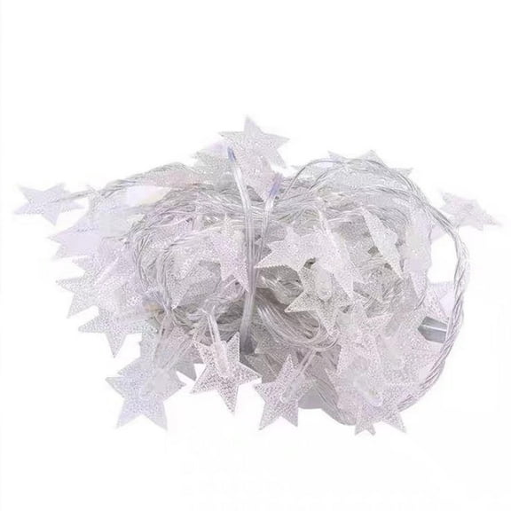C White Star Lights String With Pentagram Shape Usb Powered 30 Led For Christmas Room Decoration 177.17 Inches Long