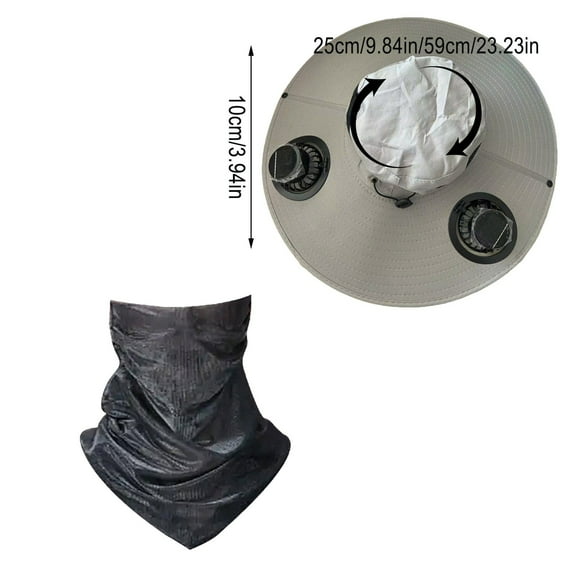 C Wide Brim Solar Fan Hat Light Shade Design 3 Speed Adjustable Rechargeable Cooling Cap For Outdoor Fishing Hiking Men Sun Protection #y8Qyp