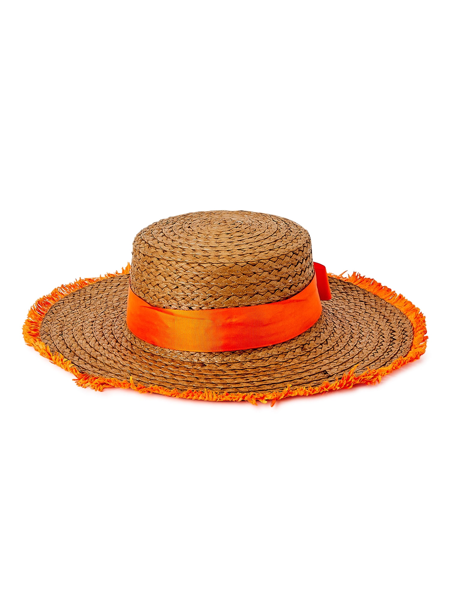 Adult Female Garden Party Straw Boater Hat with Metallic Bee