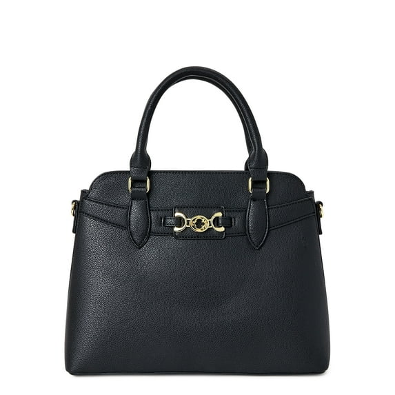 C. Wonder Women’s Adult Naomi Caviar Textured Satchel Bag Black