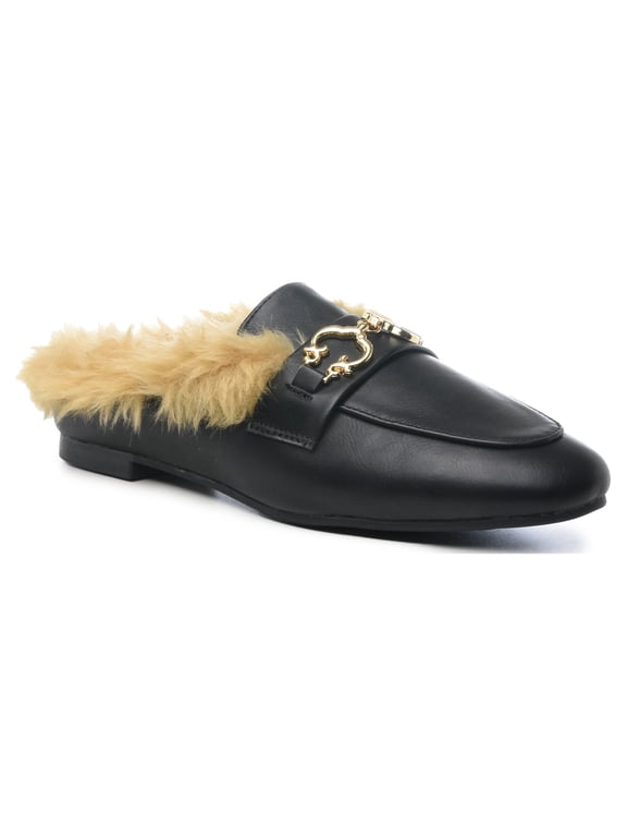 Women's Ariyah Faux Fur Lined Horsebit Mule