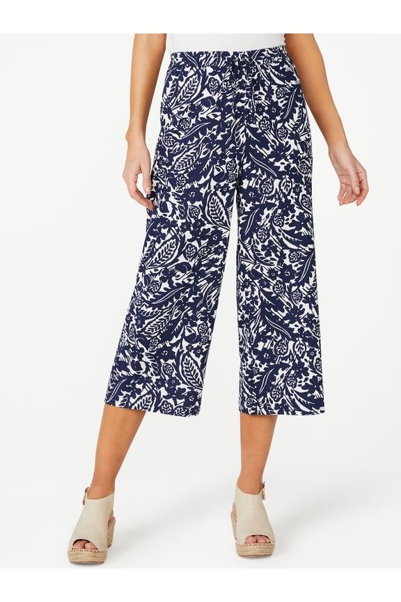 Women’s Tie Front Wide Leg Pants with Pockets