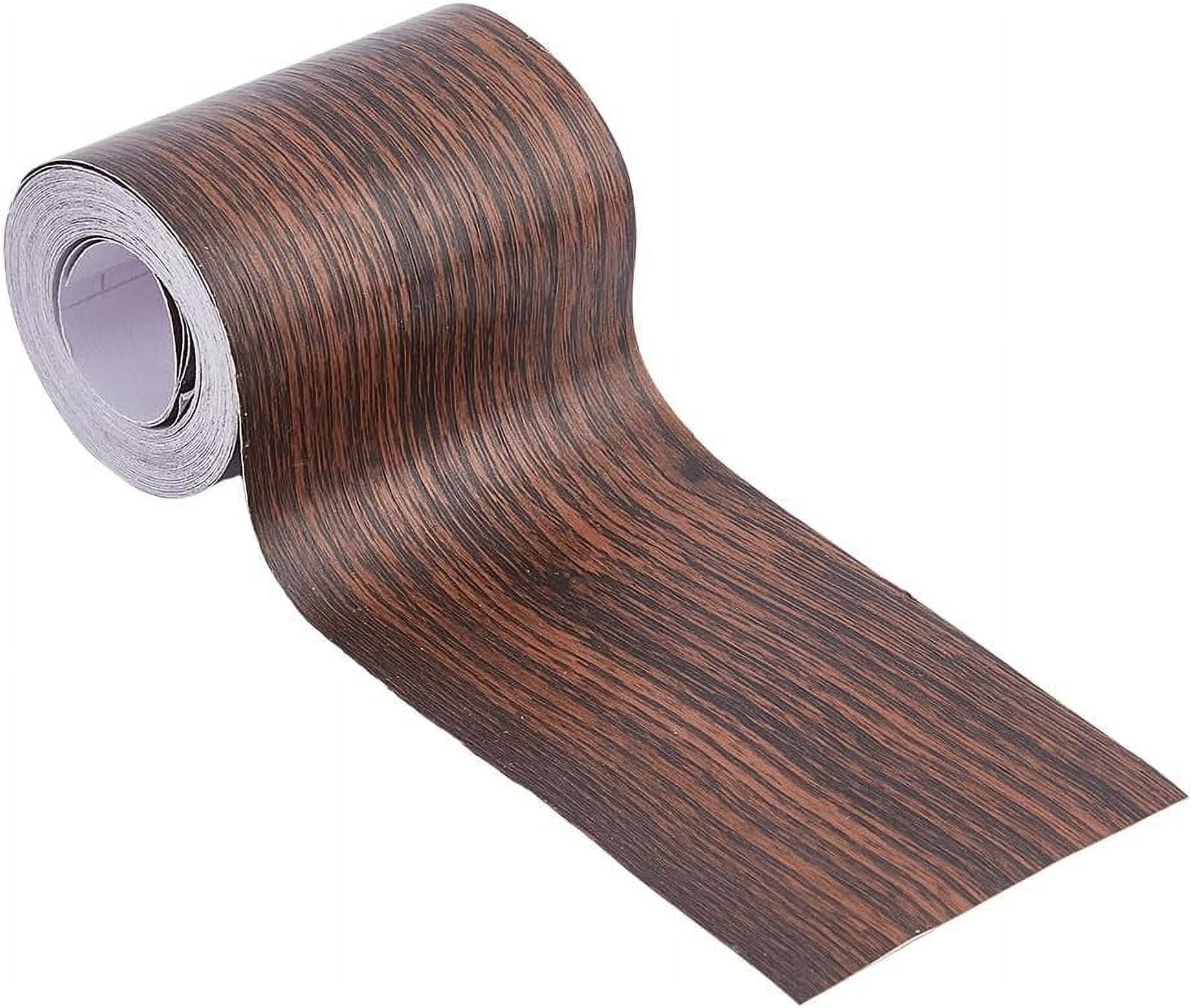 C Wood Repair Tape Coffee PVC Self-Adhesive Shelf Liner Roll 3.2inch x 32ft Peel and Stick Forniture Tape for Dresser Drawer Locker Floors Doors Window