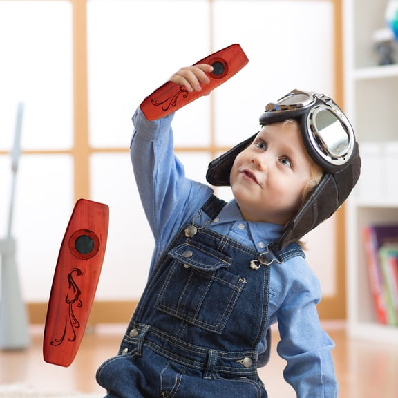 C Wooden Kazoo With Peacock Pattern For Kids 11Cm Musical Instrument Toy With 5 Membranes