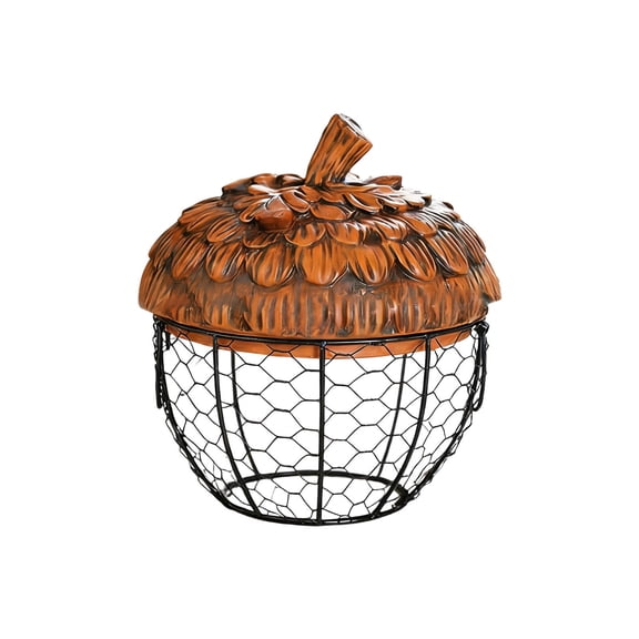 C Wrought Iron Hen Shape Storage Basket C For Eggs Fruit Snacks Kitchen Counter Organizer Decorative