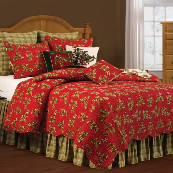 C&F Home Holly Red Holiday Quilt