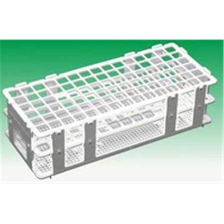 C and A Scientific P35605-40 Plastic Test Tube Rack - 40 Tube White