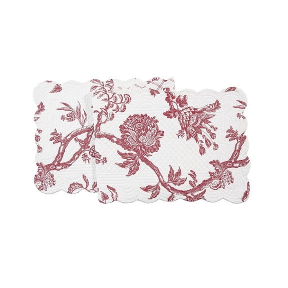 C&F Home Colonial Williamsburg Arcadia Red Cotton Quilted Table 14" X 51" Cotton Machine Washable Cotton Quilted Table Runner 14" x 51" RED