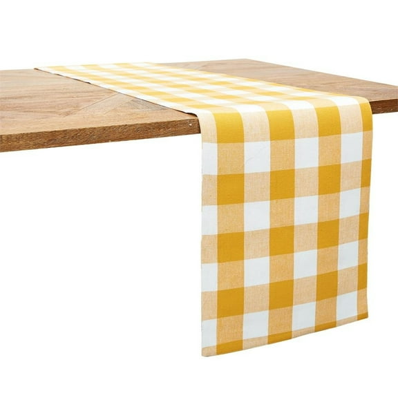 Franklin Ochre Gingham Check Table Runner 13" x 72"