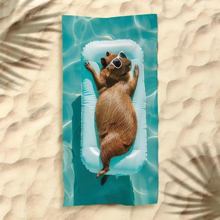 C-apybara Print Beach Towel, Digital Printing Thin Quick-Dry Anti-Sand Microfiber Lightweight for Swim Yoga Travel Gym Gift (2)