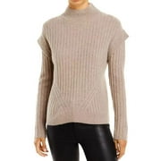 C by Bloomingdale's Women's Heather Ribbed Mock Neck Cashmere Sweater, Small