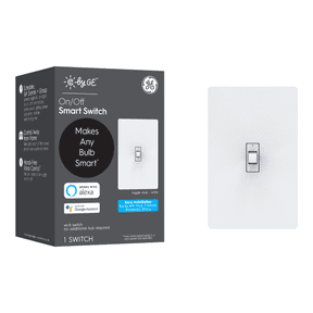 C by GE On/Off Toggle No Neutral Smart Light Switch, White