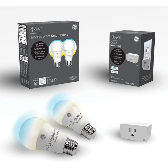 C by GE Tunable A19 Smart LED Bulbs, 60 Watt, 7000 Kelvin, Pack Of 2 Bulbs