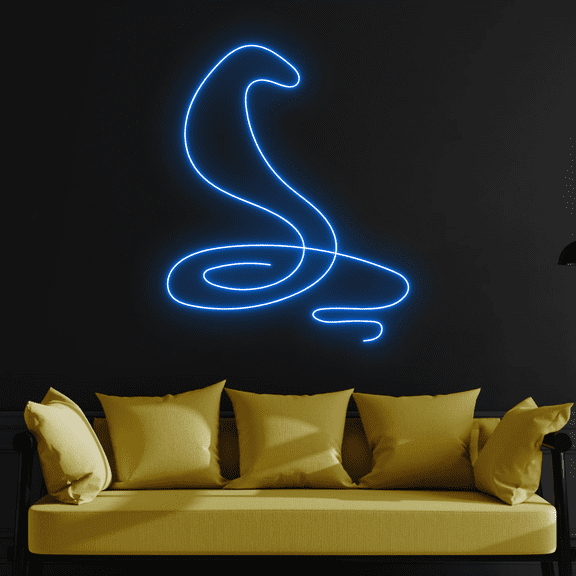 C-craft Abstract Line Cobra Snake Neon Sign Living Room Wall Decor House Decor Gift