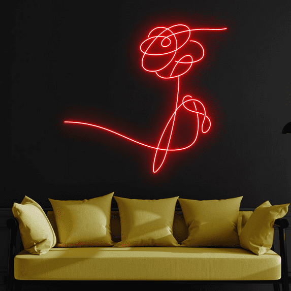 C-craft Abstract Line Love Yourself Heart Neon Sign Wall Art Minimalist Decor Bedroom Wall Decor