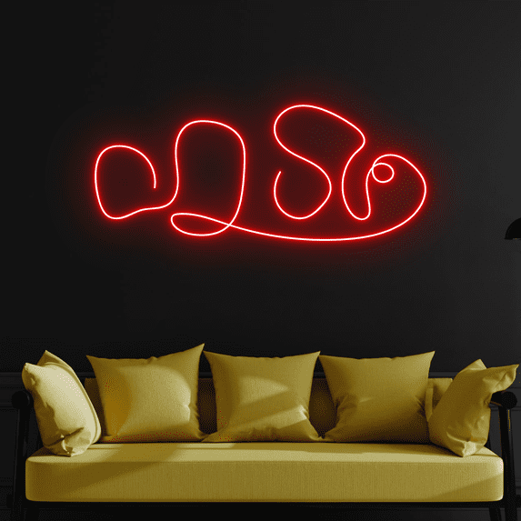 C-craft Abstract Line Minimalist Clownfish Neon Sign Ocean Decor House Decor Gift