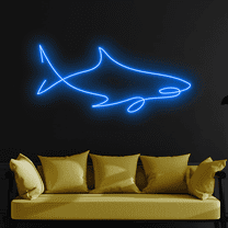 C-craft Abstract Line Sea Shark Neon Sign Minimalist Decor Bedroom Wall Decor House Decor Gift