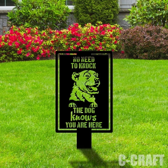 C-craft Akbash Guard Dog on Duty Yard Sign for Enhanced Security