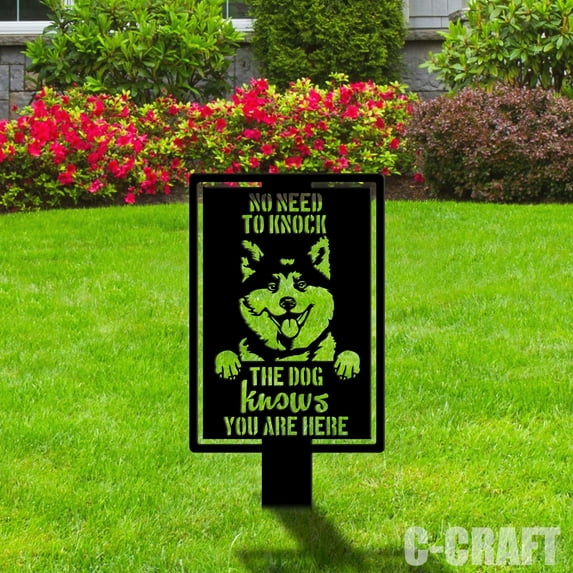 C-craft Akita Guard Dog on Duty Yard Sign for Enhanced Security