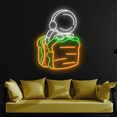 thumbnail image 1 of C-craft Astronaut Sit On Planet Neon Sign Wall Art Led Sign Burger Shop Decor, 1 of 5