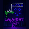 thumbnail image 1 of C-craft Bright Neon Laundry Room Sign Add a Splash of Color to Your Laundry Space, 1 of 5